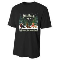 Walking In A Wiener Wonderland Dachshund Trio Performance Sprint T-Shirt