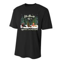 Walking In A Wiener Wonderland Dachshund Trio Youth Performance Sprint T-Shirt