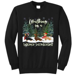 Walking In A Wiener Wonderland Dachshund Trio Tall Sweatshirt