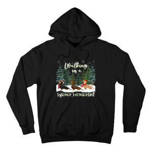 Walking In A Wiener Wonderland Dachshund Trio Tall Hoodie