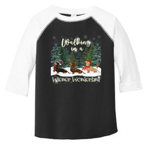 Walking In A Wiener Wonderland Dachshund Trio Toddler Fine Jersey T-Shirt