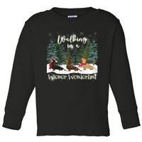 Walking In A Wiener Wonderland Dachshund Trio Toddler Long Sleeve Shirt