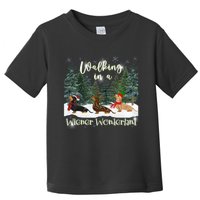 Walking In A Wiener Wonderland Dachshund Trio Toddler T-Shirt