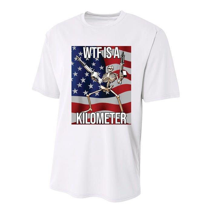 WTF Is A Kilometer Youth Performance Sprint T-Shirt
