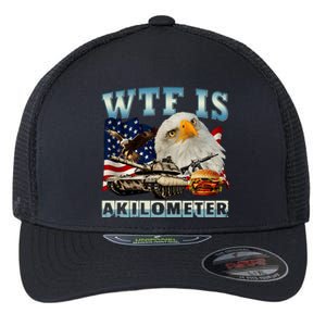 Wtf Is A Kilometer Eagle Badge American Signature Burger Flexfit Unipanel Trucker Cap