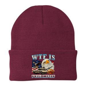 Wtf Is A Kilometer Eagle Badge American Signature Burger Knit Cap Winter Beanie