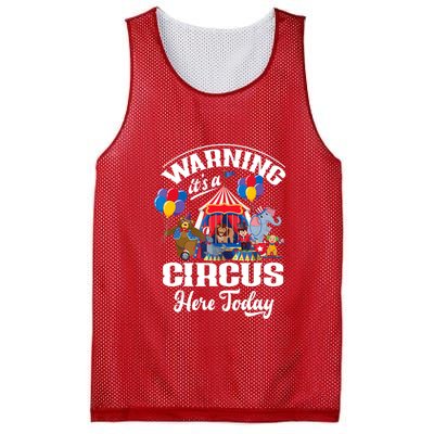 Warning It'S A Circus Here Today Carnival Birthday Party Mesh Reversible Basketball Jersey Tank