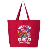 Warning It'S A Circus Here Today Carnival Birthday Party 25L Jumbo Tote