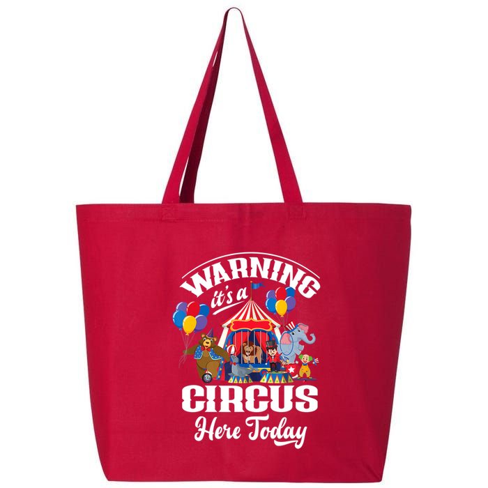 Warning It'S A Circus Here Today Carnival Birthday Party 25L Jumbo Tote