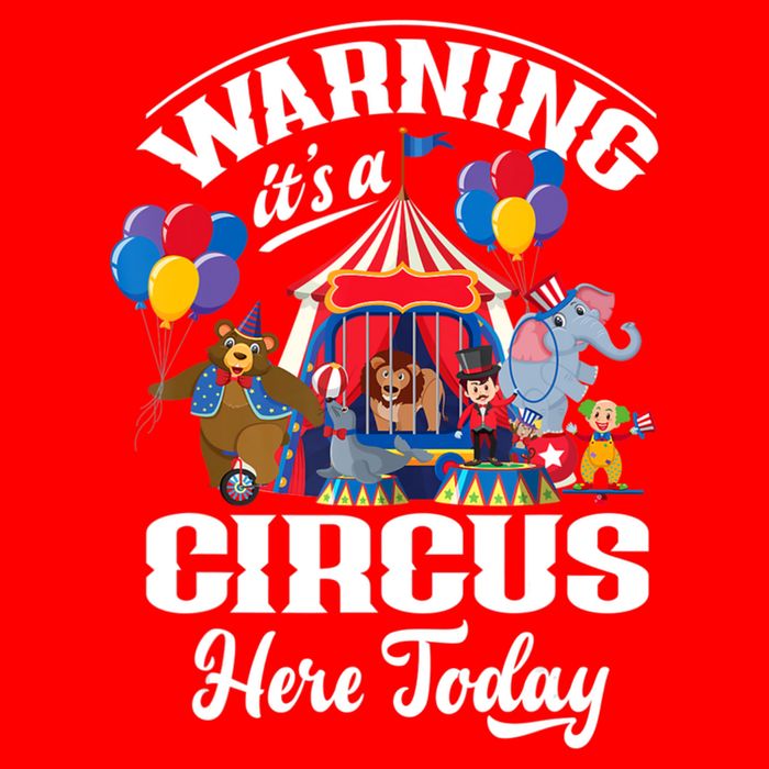 Warning It'S A Circus Here Today Carnival Birthday Party 25L Jumbo Tote