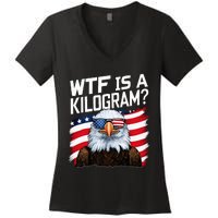 Wtf Is A Kilogram4th Of July Patriotic Eagle Women's V-Neck T-Shirt