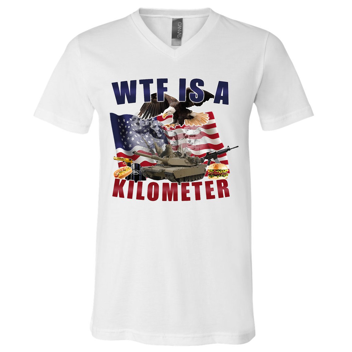 Wtf Is A Kilometer Funny Political V-Neck T-Shirt