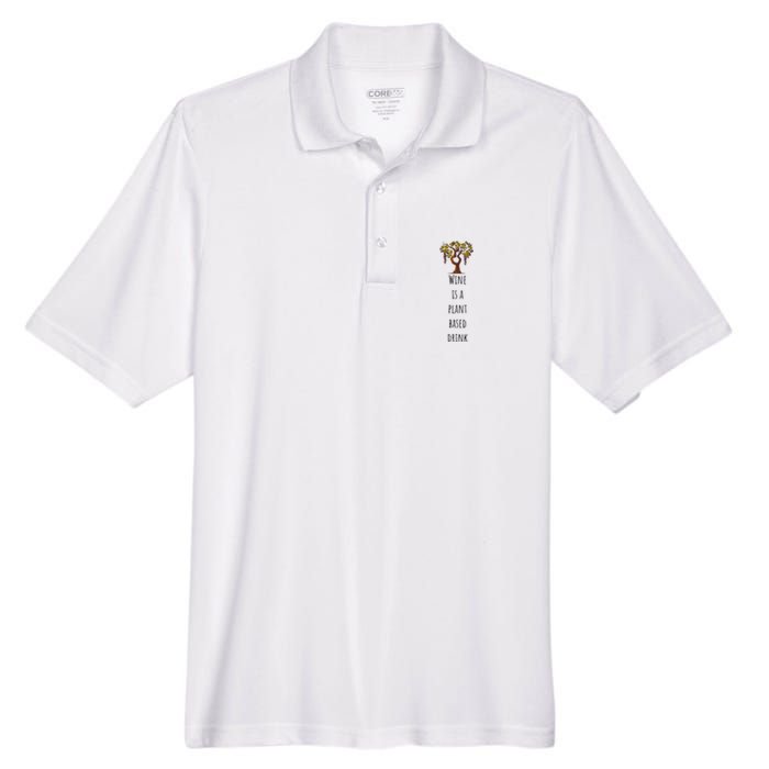 Wine Is A Plant Based Drink Men's Origin Performance Pique Polo