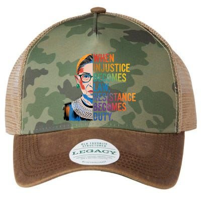 When Injustice Becomes Law Resistance Becomes Duty Rbg Quote Legacy Tie Dye Trucker Hat