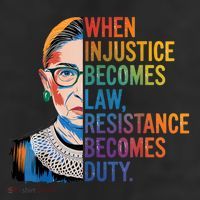 When Injustice Becomes Law Resistance Becomes Duty Rbg Quote 7 Panel Mesh Trucker Snapback Hat