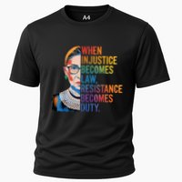 When Injustice Becomes Law Resistance Becomes Duty Rbg Quote Cooling Performance Crew T-Shirt
