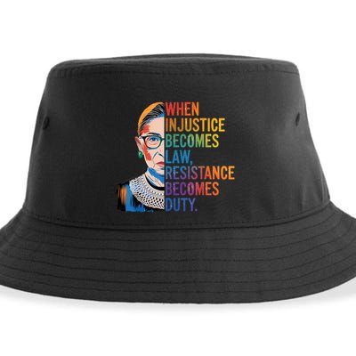 When Injustice Becomes Law Resistance Becomes Duty Rbg Quote Sustainable Bucket Hat