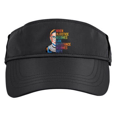 When Injustice Becomes Law Resistance Becomes Duty Rbg Quote Adult Drive Performance Visor