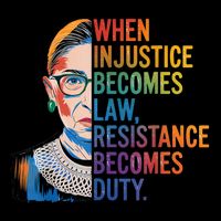 When Injustice Becomes Law Resistance Becomes Duty Rbg Quote Drawstring Bag