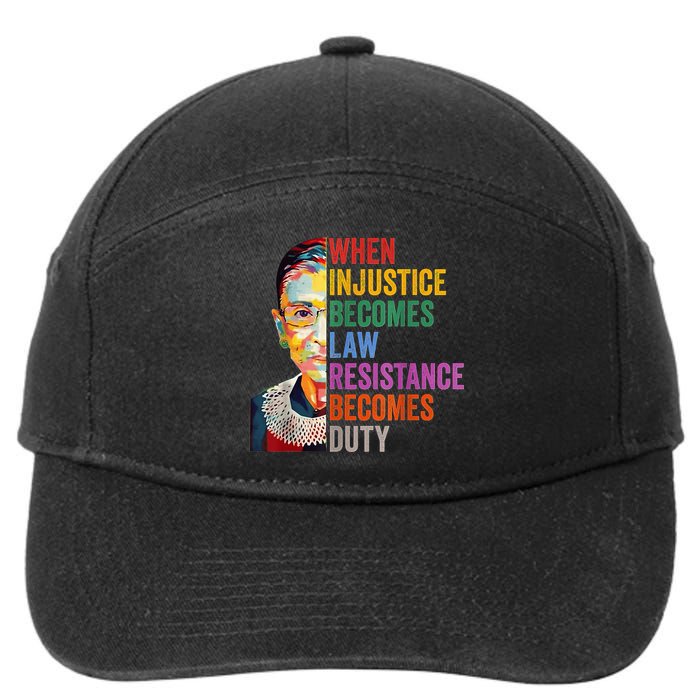 When Injustice Becomes Law Resistance Becomes Duty 7-Panel Snapback Hat