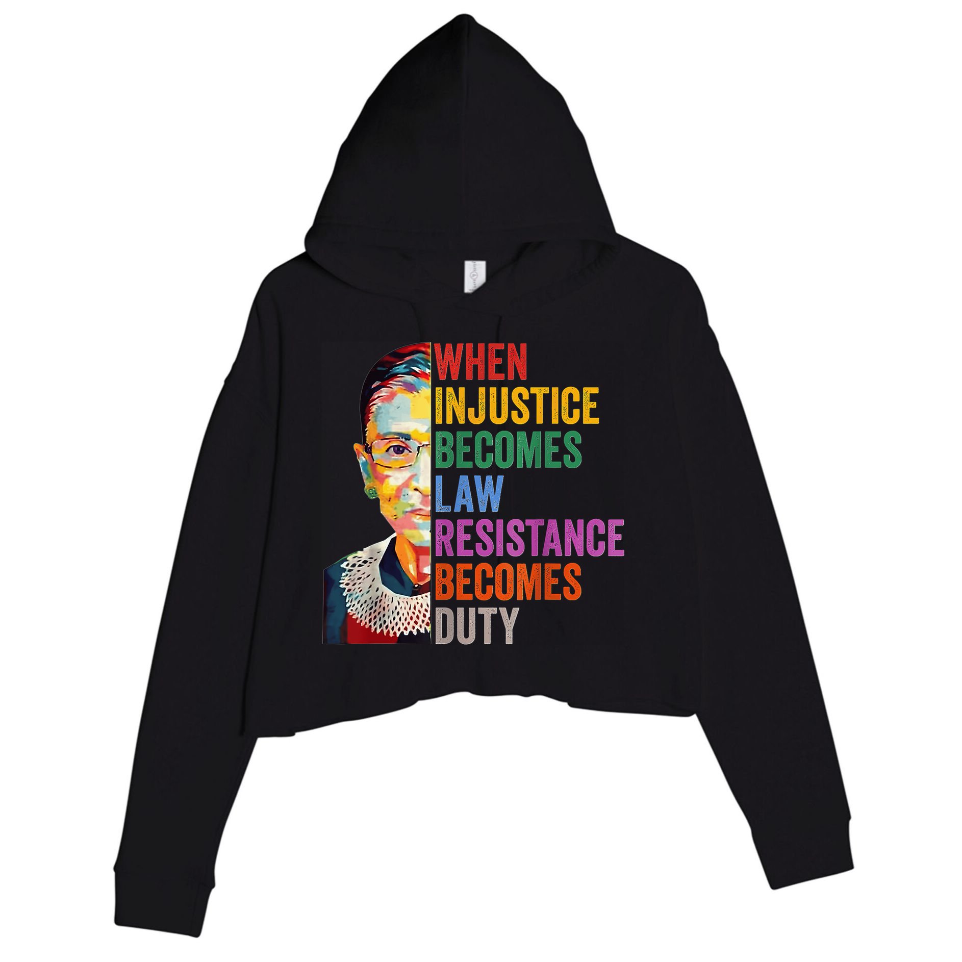 When Injustice Becomes Law Resistance Becomes Duty Crop Fleece Hoodie