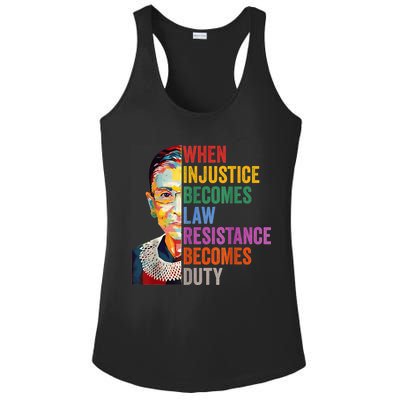 When Injustice Becomes Law Resistance Becomes Duty Ladies PosiCharge Competitor Racerback Tank