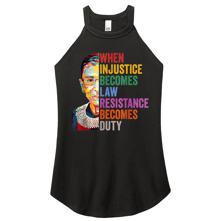 When Injustice Becomes Law Resistance Becomes Duty Women's Perfect Tri Rocker Tank