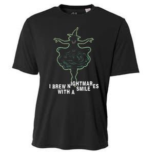 Witch I Brew Nightmares With A Smile Wicked Vampy Fun Cooling Performance Crew T-Shirt