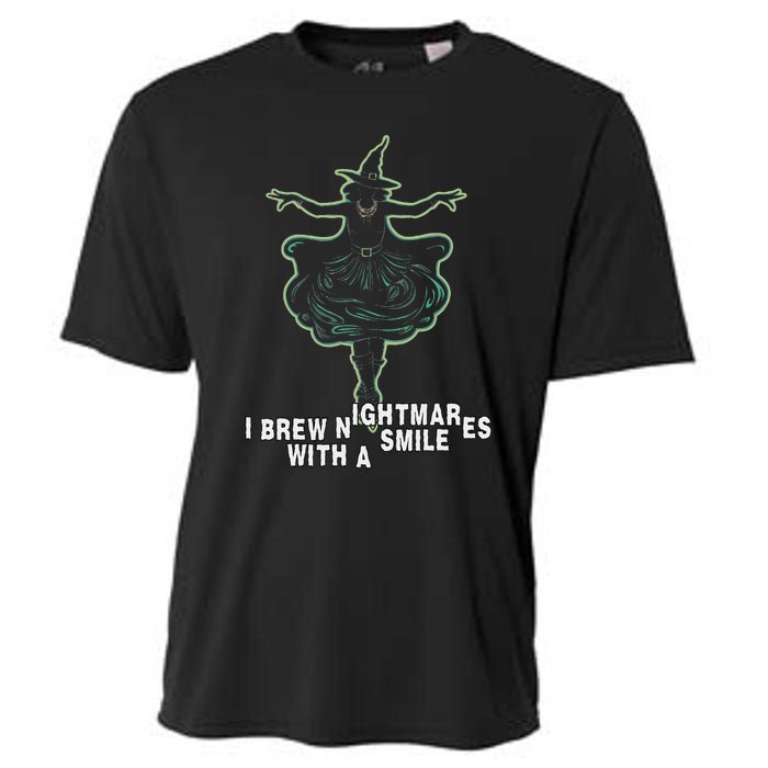 Witch I Brew Nightmares With A Smile Wicked Vampy Fun Cooling Performance Crew T-Shirt