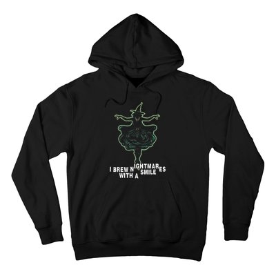 Witch I Brew Nightmares With A Smile Wicked Vampy Fun Hoodie