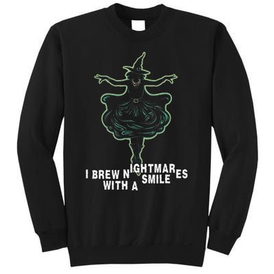 Witch I Brew Nightmares With A Smile Wicked Vampy Fun Sweatshirt