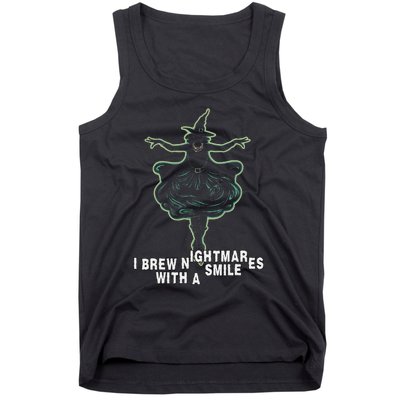 Witch I Brew Nightmares With A Smile Wicked Vampy Fun Tank Top