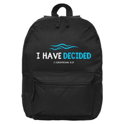 Water Immersion Baptism Baptized 16 in Basic Backpack