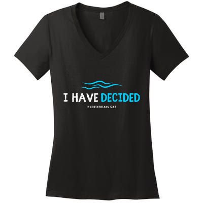 Water Immersion Baptism Baptized Women's V-Neck T-Shirt