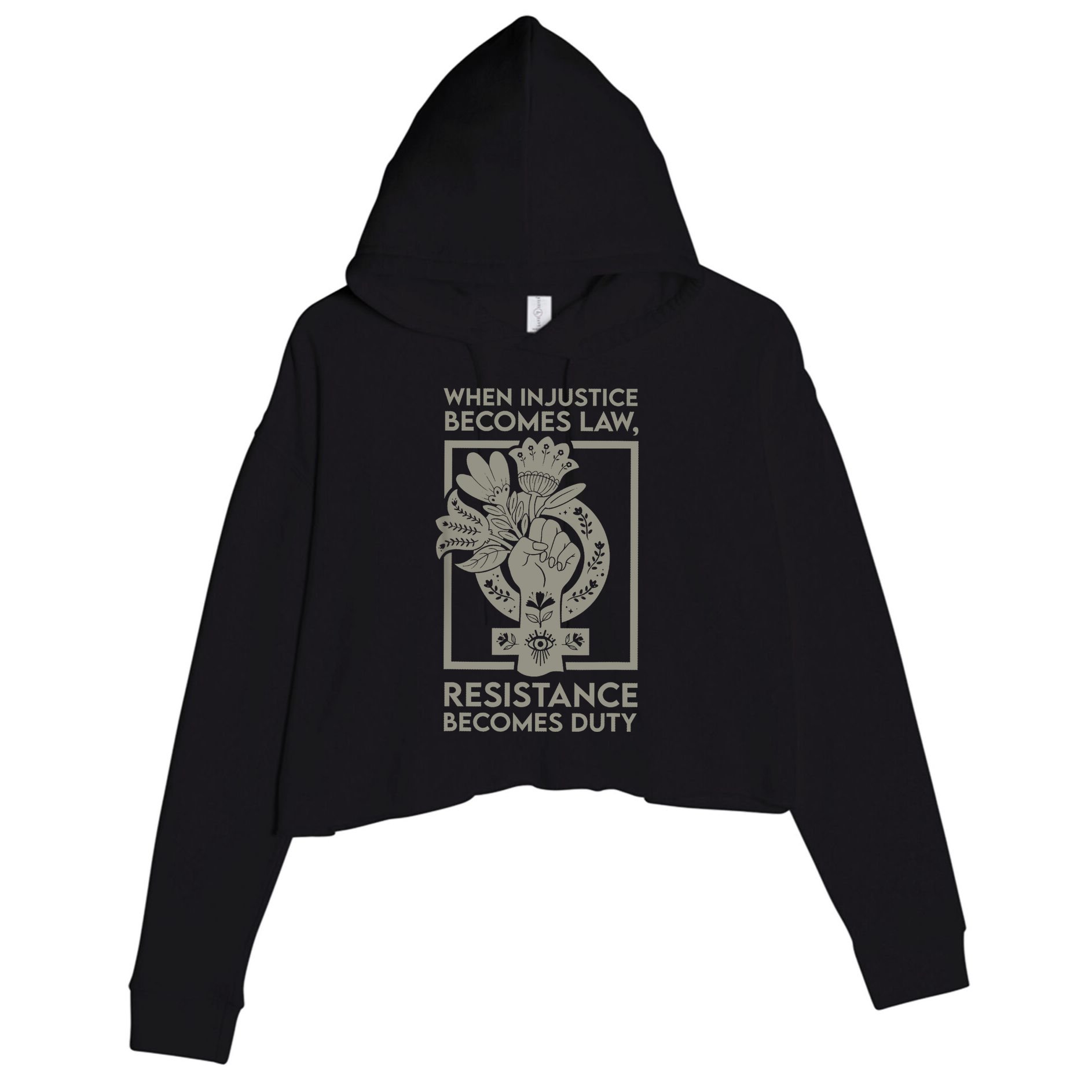 When Injustice Becomes Law Resistance Becomes Duty Crop Fleece Hoodie