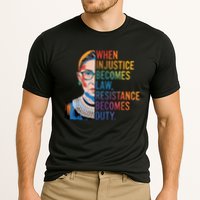 When Injustice Becomes Law Resistance Becomes Duty RBG Quote Cooling Performance Crew T-Shirt
