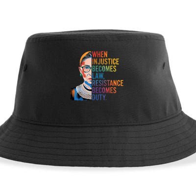 When Injustice Becomes Law Resistance Becomes Duty RBG Quote Sustainable Bucket Hat