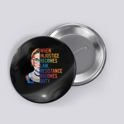 When Injustice Becomes Law Resistance Becomes Duty RBG Quote Button