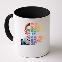 When Injustice Becomes Law Resistance Becomes Duty RBG Quote Mug