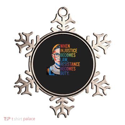 When Injustice Becomes Law Resistance Becomes Duty RBG Quote Metallic Star Ornament