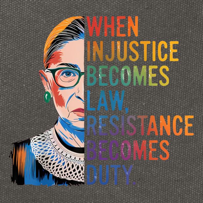 When Injustice Becomes Law Resistance Becomes Duty RBG Quote Cotton Canvas Backpack