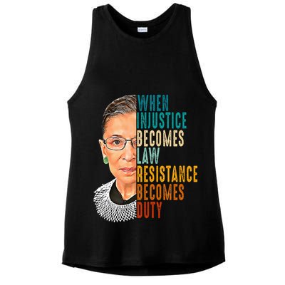 When Injustice Becomes Law Resistance Becomes Duty Ladies PosiCharge Tri-Blend Wicking Tank