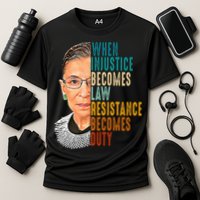 When Injustice Becomes Law Resistance Becomes Duty Cooling Performance Crew T-Shirt