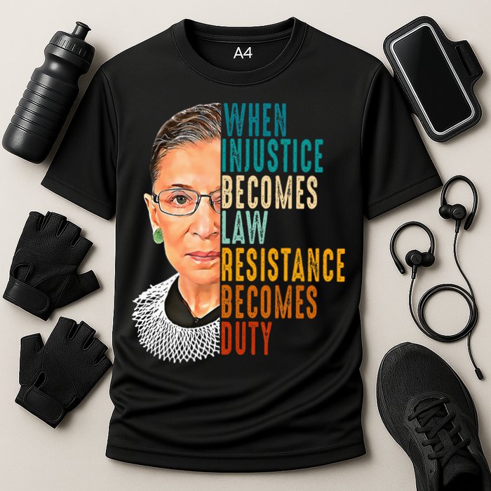When Injustice Becomes Law Resistance Becomes Duty Cooling Performance Crew T-Shirt