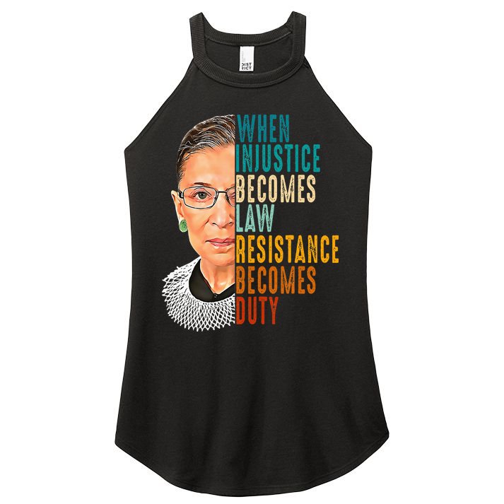 When Injustice Becomes Law Resistance Becomes Duty Women's Perfect Tri Rocker Tank