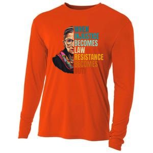 When Injustice Becomes Law Resistance Becomes Duty Rbg Quote Cooling Performance Long Sleeve Crew