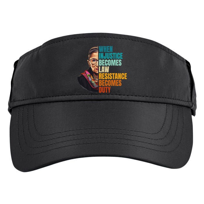 When Injustice Becomes Law Resistance Becomes Duty Rbg Quote Adult Drive Performance Visor