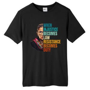 When Injustice Becomes Law Resistance Becomes Duty Rbg Quote Tall Fusion ChromaSoft Performance T-Shirt