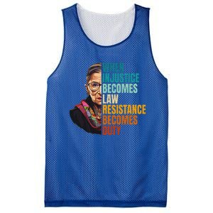 When Injustice Becomes Law Resistance Becomes Duty Rbg Quote Mesh Reversible Basketball Jersey Tank