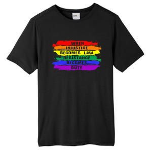 When Injustice Becomes Law Resistance Becomes Duty Lgbtq Gay Tall Fusion ChromaSoft Performance T-Shirt